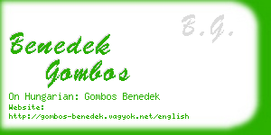 benedek gombos business card